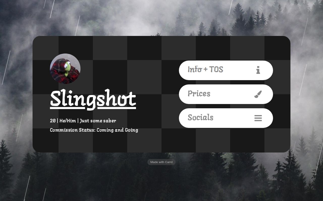 Carrd profile picture for @slingshot